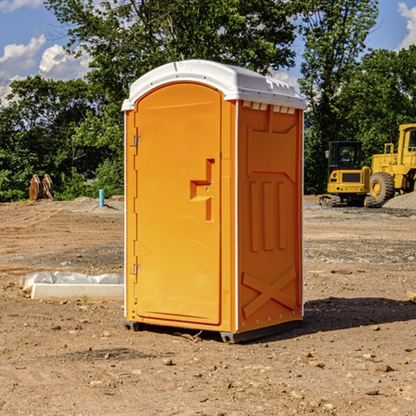 how often are the portable restrooms cleaned and serviced during a rental period in Harmony ME